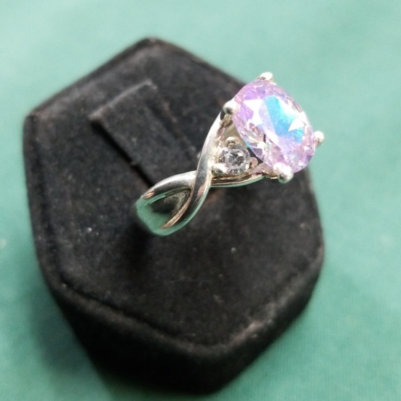 Sterling rainbow CZ ring - Picture 2 of 5